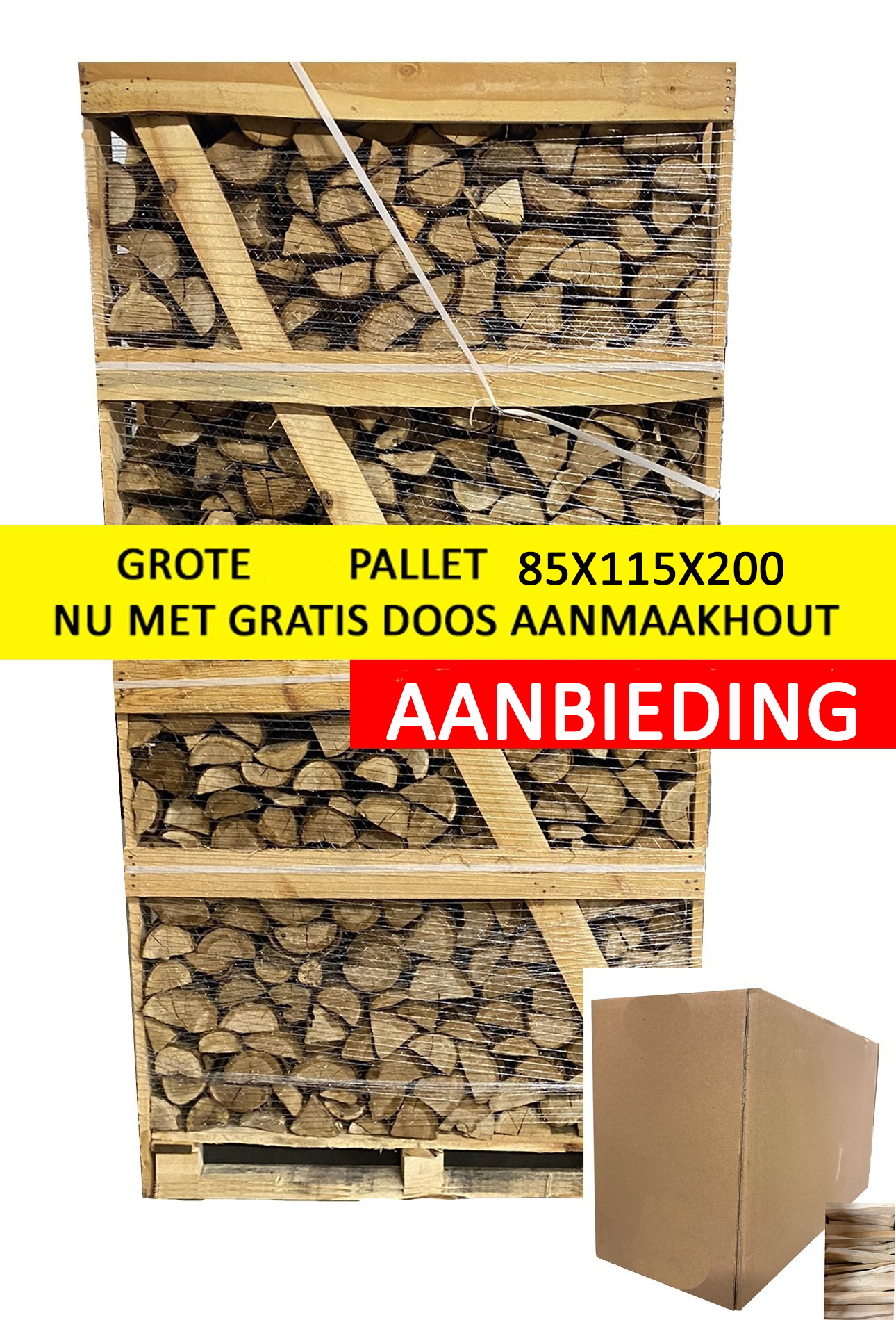 Haardhout Beuken FSC ovengedroogd 25cm 85cmx115cmx200cm